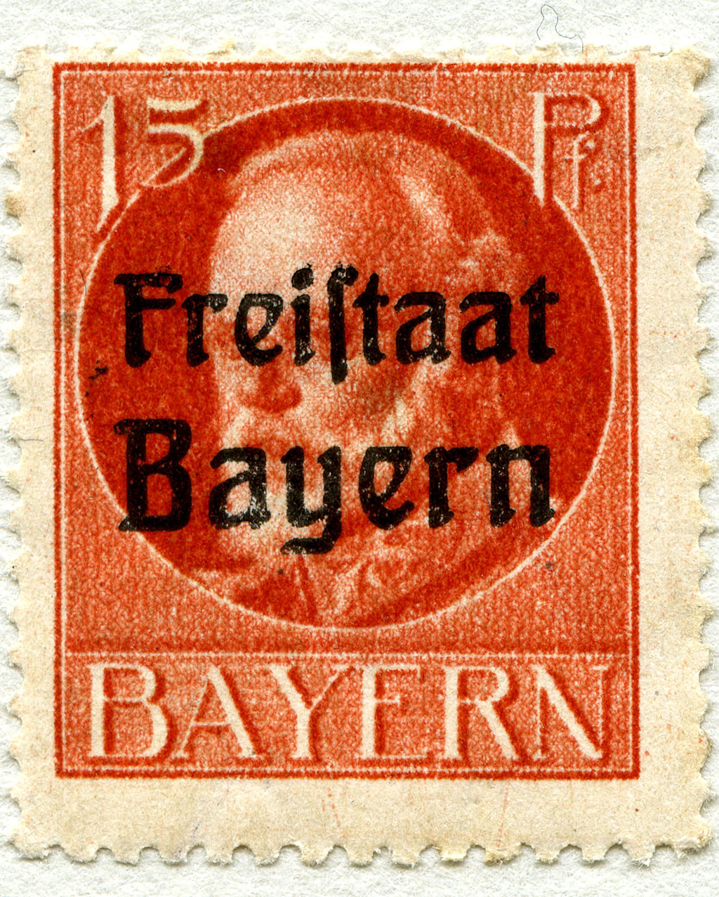 Überstempelte Briefmarke mit dem Bild Ludwigs III.